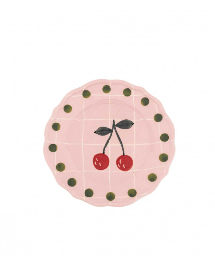 Bitossi Plate Fruit Squares Pink