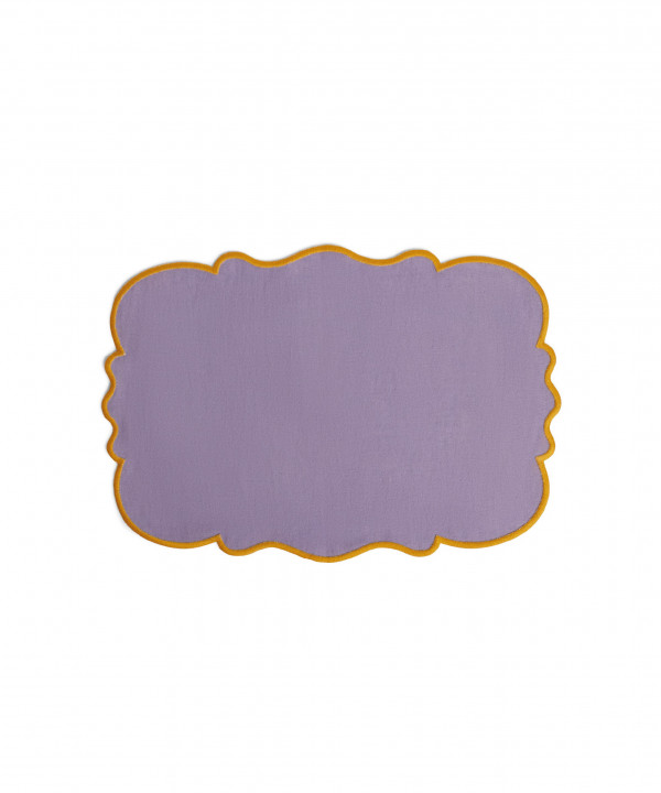 Bitossi Set 4 Tovagliette Lilla con Bordo Smerlato